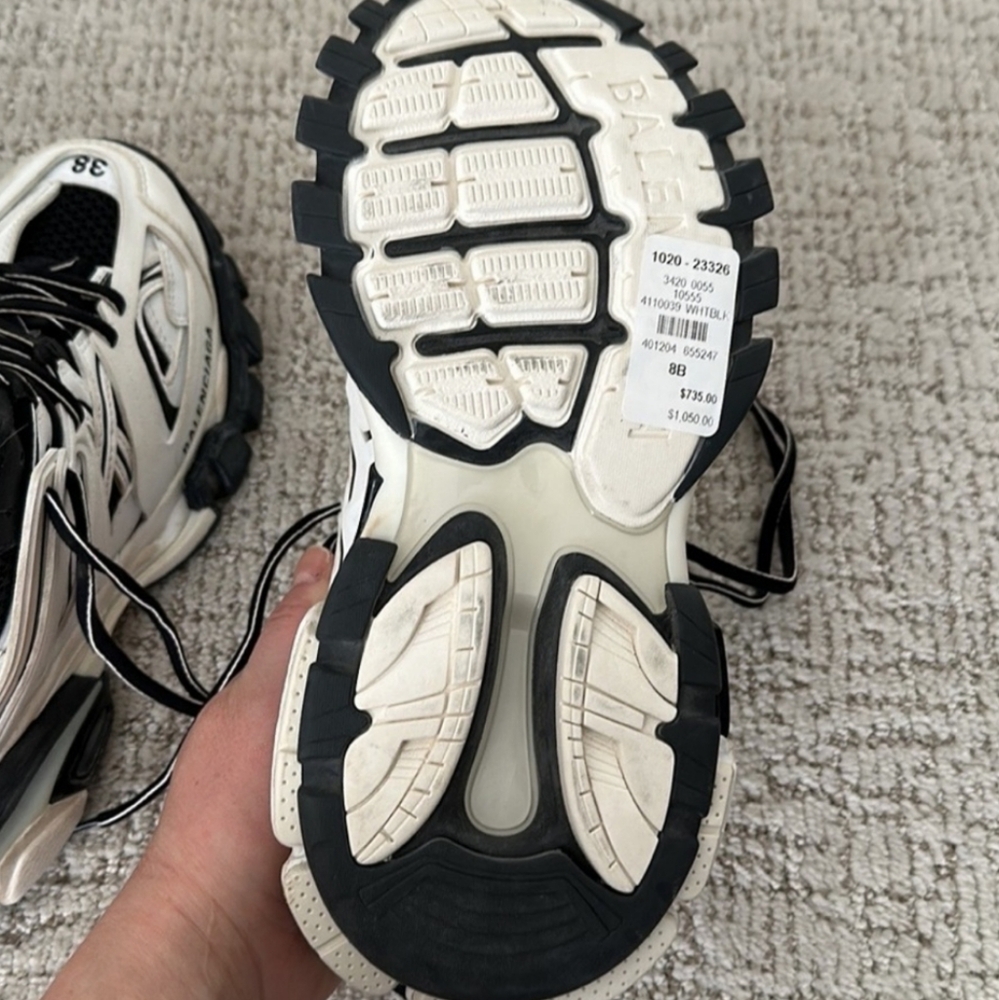 Balenciaga track runners size 8 black & white - Picture 2 of 4